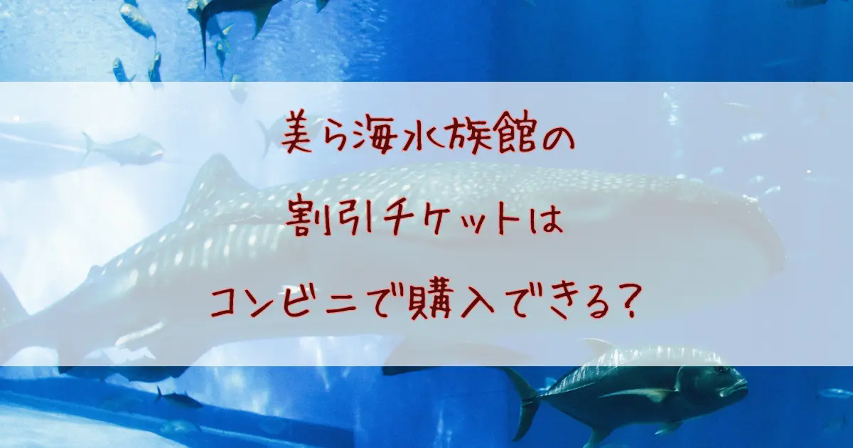 美ら海水族館の割引チケットはコンビニで事前購入できる？ファミマや道の駅での買い方を詳しく解説！