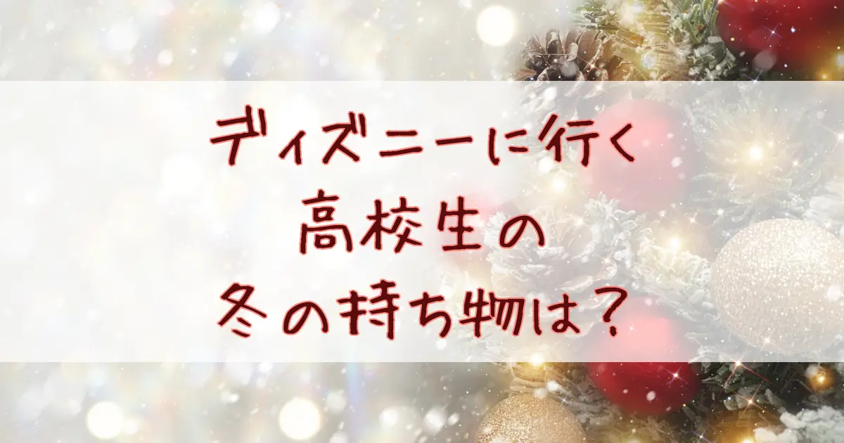 ディズニーに行く高校生の冬の持ち物は?寒さ対策&写真映えも完璧に!